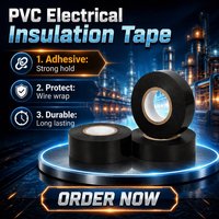 Ruban isolant électrique auto-adhésif en caoutchouc plastique PVC noir