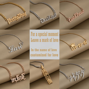<span class=keywords><strong>Collana</strong></span> Personalizzabile in Acciaio Inossidabile con Ciondolo Placcato Oro, <span class=keywords><strong>Incisione</strong></span> Laser, Design Gratuito, Accetta Personalizzazioni su Campione - Product Image 5