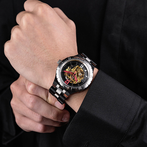 Mun ngựa vằn gỗ tự động sang trọng cơ khí xem ban nhạc thép không gỉ Giao hàng nhanh món quà giáng sinh thấp moq tùy chỉnh quyến rũ - Product Image 6