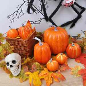 Gran oferta espuma calabaza Artificial mandarina Color personalizado hogar Hotel Festival vacaciones Halloween decoración interior adornos - Product Image 1