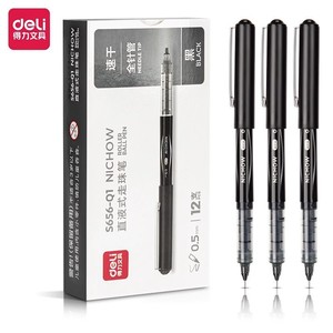 Deli Nichow S656 Q1 <b>Roller</b> Pen 0.5Mm Black Needle Tip Quick Dry Student Office Writing Signature Pen - Product Image 1