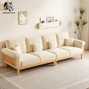 Muebles de sala de estar personalizados de estilo nórdico, sofás tapizados en madera, fabricados en fábrica, al mejor precio, personalizados, en stock, con envío directo. - Product Image 1