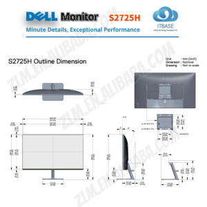 شاشة سطح مكتب صغيرة الحافة IPS 27 بوصة من Del S2725H شاشة مزدوجة مثبتة على الحائط 5 واط مكبرات صوت مدمجة 1920x8080 جديدة - Product Image 5