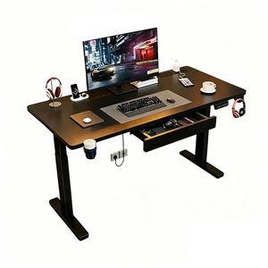 Bureau <span class=keywords><strong>de</strong></span> télétravail électrique avec USB, <span class=keywords><strong>réglable</strong></span> en hauteur, assis-debout, vente en gros d'usine, prix bas, pieds en bois massif et métal - Product Image 4