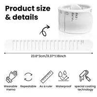 Bracelet mémo en silicone réutilisable et effaçable, étanche, avec règle intégrée, pour liste de tâches, planificateur quotidien et bloc-notes pour études et tâches