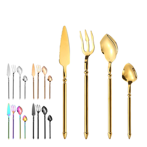 DFU0120  Vente en gros d'ensembles de vaisselle de fête de mariage au design unique, ensembles de couverts en acier inoxydable doré de luxe - Product Image 4