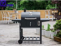 Grill industriel carré en acier inoxydable, pour cuisine extérieure, au charbon de bois