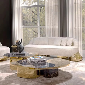 Furnitstyle hiện đại làm tổ bảng cổ cà phê và <span class=keywords><strong>Cocktail</strong></span> bảng bán đá cẩm thạch thiết lập của 2 Cà phê đá cẩm thạch Đầu Bàn cà phê - Product Image 1