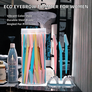 Tondeuse à sourcils inclinée en acier inoxydable personnalisée, rasoir facial écologique pour femmes - Product Image 3