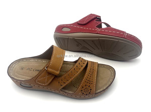 Meilleures ventes – Sandales compensées à talon haut pour femme, design élégant, semelle en PU, logo personnalisé OEM, bout ouvert, printemps, automne, été, extérieur - Product Image 6