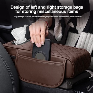 Car Armrest Pad Universal Center Console Elbow Support with Tissue <b>Storage</b> Auto Arm Mat <b>Cushion</b> - Product Image 5