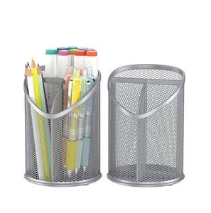 3-Compartment Metal Mesh <b>Pen</b> and Pencil Holder Desk Organizer - Product Image 5