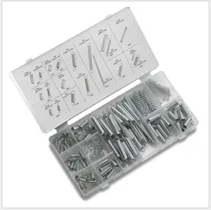 200Pcs Mola De Aço Hardware Elétrico Extensão Do Tambor Tensão Molas Terno De Pressão Kit De Hardware De Variedade De Metal