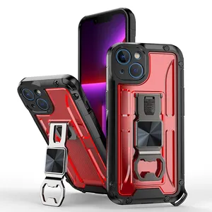 Latest Foldable Smartphone Multi Angle Stand Cell Phone Case Bottle Beer Opener Armor Phone Case For Iphone