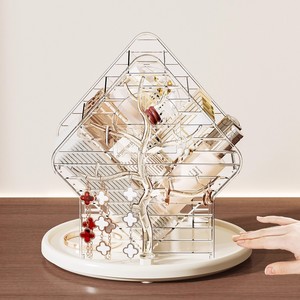 Rotating Cosmetic <b>Storage</b> <b>Box</b> Desktop Lipstick Organizer Skincare Makeup Brush Holder 4 In 1 <b>Plastic</b> Makeup Organizers - Product Image 2