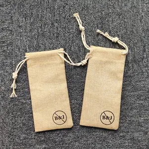 Küçük boyutlu Mini Custom made İpli doğal jüt hediye çantası