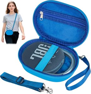 Estuche rígido portátil de EVA para <span class=keywords><strong>JBL</strong></span> Clip5 y <span class=keywords><strong>Clip4</strong></span>, estuche de transporte para altavoz Bluetooth mini con correa para el hogar, exteriores y viajes (azul) - Product Image 1