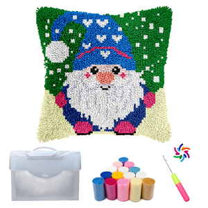 Santa Claus Pillowcase Custom Pattern DIY Latch Hook Kit Handmade Home Decor Yarn Decoration Craft Gift Textile & Fabric Crafts