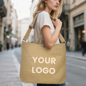 Bolsa de Compras Reutilizable de Algodón con Logotipo Personalizado, Bolsa de Mano de Tela de Lona para Viajes, Compras, Playa, para Hombre y Mujer - Product Image 4