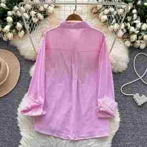 Blusas Casuales de Manga Larga Tejidas Estilo Vintage para Otoño, Transpirables, con Estampado Floral y Diamantes, Elegantes, Bordadas en la Parte Delantera - Product Image 4