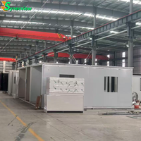 Maisons conteneurs modulaires pliantes en acier léger personnalisées 20ft 40ft, préfabriquées pour usage hospitalier, à énergie solaire, design incurvé
