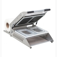 Machine à sceller les barquettes alimentaires, scelleuse manuelle pour barquettes en plastique, conteneurs, assiettes et cartons