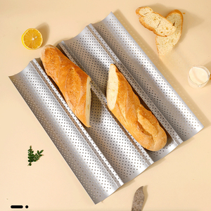 Plaque de cuisson pour baguettes en acier au carbone robuste avec revêtement en silicone antiadhésif pour pain et pains d'epi faits <span class=keywords><strong>maison</strong></span> - Product Image 5
