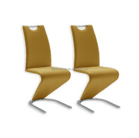 Mobilier de maison moderne en forme de S, chaise de salon et de salle à manger en cuir tissé élégant, chaises de salle à manger en forme de Z