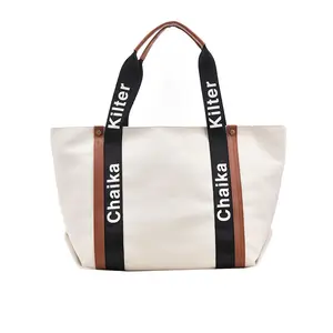 Damen Canvas Bag Sommer Neue modische Umhängetasche mit großer Kapazität College-Stil Achsel-Einkaufstasche-Kaufen Sie Lading Shou