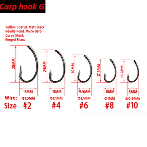 Hameçons de pêche à la carpe, revêtement, hameçons de carpe, acier à haute teneur en carbone, hameçons de pêche, noir mat avec micro-barbes, montages <span class=keywords><strong>Chod</strong></span>, montages Hair, hameçons, matériel de pêche - Product Image 4
