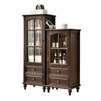 Armoire à vin moderne en bois massif de luxe avec portes vitrées pour salle à manger, salon et petit appartement