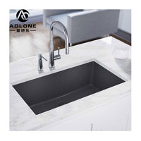 Évier en granit de quartz lavabo noir bol unique Évier en granit composite Évier de cuisine