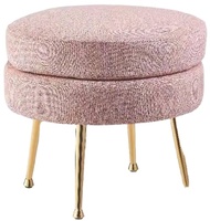 Pouf ottoman moderne de luxe avec pieds en métal, chaise de salle à manger en velours coloré pour restaurant, hôtel, café, villa