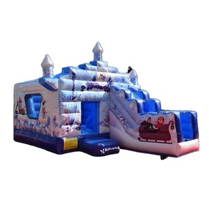 Castillo Inflable de Princesas Elsa y <span class=keywords><strong>Anna</strong></span> de Frozen, Trampolín Inflable con Tobogán en Venta - Product Image 1