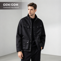Veste de moto pour homme résistante à l'usure, cirée, à simple boutonnage, avec plusieurs poches, vêtement d'extérieur chaud pour l'hiver