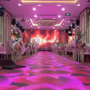 จอแอลอีดีแบบม้วนตั้งพื้นสำหรับงานเต้นรำงานแต่งงานพื้นเต้นรำไฟ LED พื้นเปียโนขนาดยักษ์สำหรับงานเต้นรำ - Product Image 1