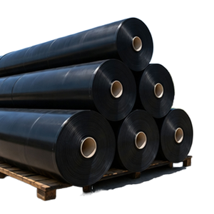Fournisseur direct d'usine, rouleau de géomembrane HDPE noir lisse de 0,5 mm, épaisseur personnalisée, anti-fuite, pour projets agricoles et de construction - Product Image 1