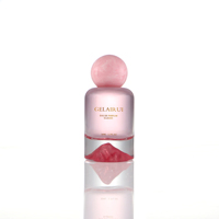 Flacons de parfum de luxe en verre de 50 ml, couleur or, sérigraphiés, marque GLR, avec bouchon, pour femmes, prix d'usine, certifiés GRS.