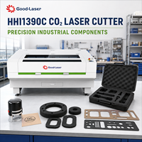 Découpeuse laser CO2 industrielle HH1390C pour bois, papier, mousse, caoutchouc, panneaux isolants, inserts d'emballage - Refroidissement par eau haute précision