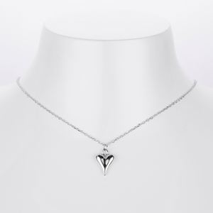 Collar con Colgante de Corazón Pulido en Plata de Ley S925 Chapado en Oro de 18K, Colección de Lujo SPJ, con Circonita, Estilo Vintage, Joyería Fina - Product Image 4