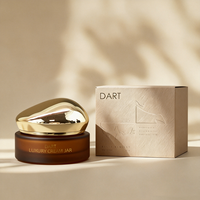 Pot en verre unique à bouchon doré irrégulier, vide, pour crème visage, crème contour des yeux, emballage cosmétique, personnalisable avec logo