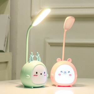 Creative Cartoon Deer Led Night Light Touch Control USB Charging Warm White Color <b>Changing</b> Round Shape For Bedroom Desk Reading - Product Image 1