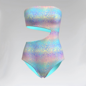 Traje de Baño Monokini Premium Personalizado sin Tirantes, de Cintura Alta, con Corte Asimétrico y Aberturas, para Control de Abdomen y Uso en Resorts - Product Image 1