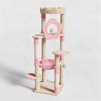 Grande maison pour chat de luxe vert forêt, tour à chat à 6 niveaux, poteaux en sisal naturel, balles interactives, carton en peluche pour chats d'intérieur