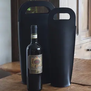 Vinho estilo nórdico Carry Bag Único PU couro vinho garrafa titular personalizado vinho Carry Bag para presentes