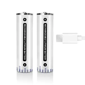 AA Baterai Isi Ulang 2200MAh 1.5V USB Tipe-c Antarmuka Pengisian Daya untuk Konsol Game Pengontrol Nirkabel Baterai Lithium Dapat Digunakan Kembali