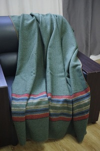 Sang trọng 100% Merino len Vua kích thước giường chăn sọc thiết kế kẻ sọc dệt mô hình Vua Kích thước chăn cho nhà bình thường - Product Image 2