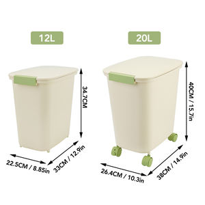 Conteneur de stockage d'aliments pour animaux de compagnie avec roues Grande poubelle à croquettes pour chiens de grande capacité en matériau PP Mangeoire pour animaux de compagnie pour petits animaux - Product Image 6