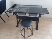 Table de dessin en verre pour bureau, école, atelier d'artiste, ensemble de tables pour salle de classe, vente en gros d'usine, personnalisable