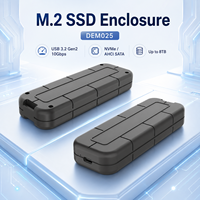 Boîtier SSD M.2 NVMe SATA PCIe Gen3 X2 double protocole 10 Gbit/s USB3.2 Gen2 avec étui de protection en gel de silice pour 8 To